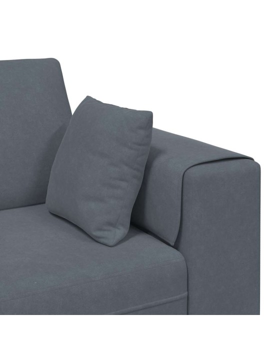 Samta dīvāns ar spilvenu 3 pcs tumši pelēks 208 cm samts