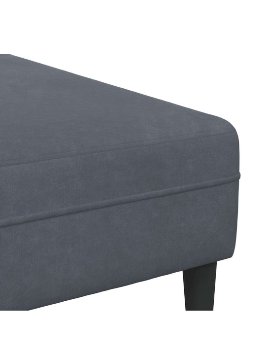 Samta dīvāns ar spilvenu 3 pcs tumši pelēks 208 cm samts