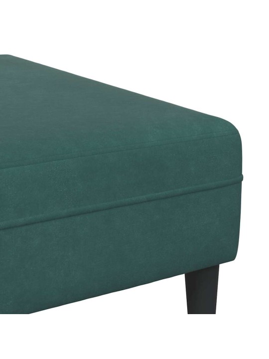 Samta dīvāns ar spilvenu 3 pcs tumši zaļš 208 cm samts