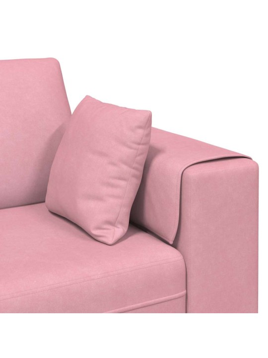 Samta dīvāns ar spilvenu 3 pcs rozā 208 cm samts