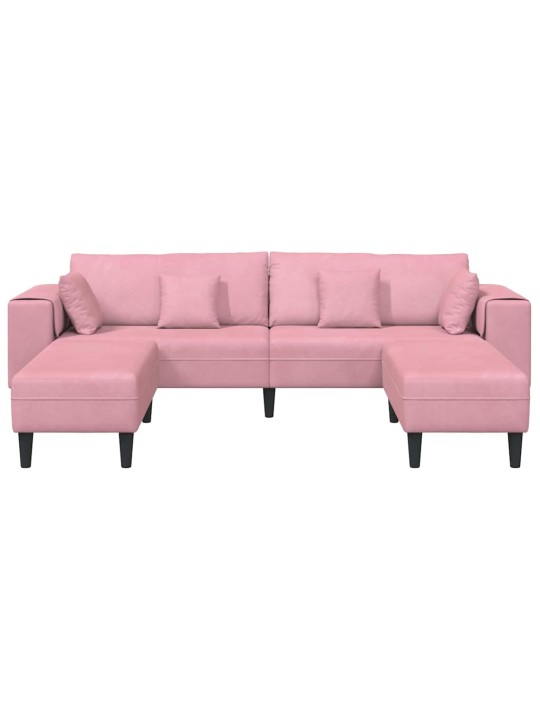 Samta dīvāns ar spilvenu 3 pcs rozā 208 cm samts