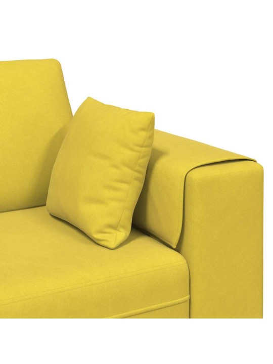 Samta dīvāns ar spilvenu 3 pcs dzeltena 208 cm samts