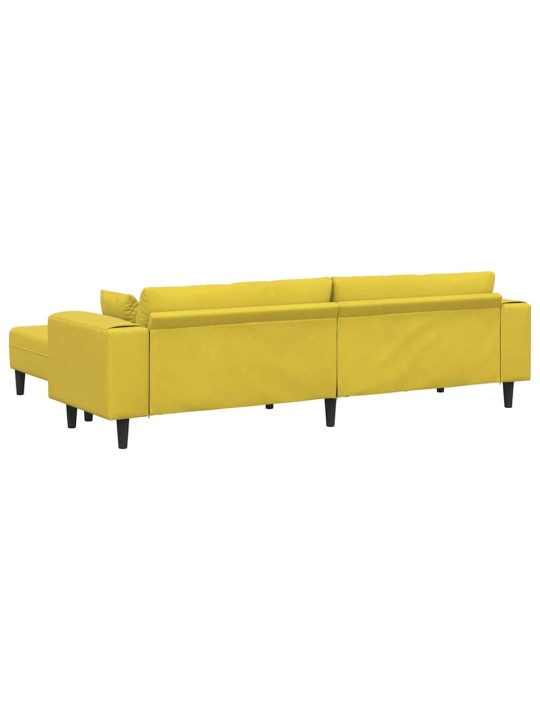 Samta dīvāns ar spilvenu 3 pcs dzeltena 208 cm samts