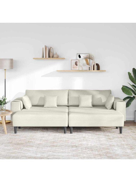 Samta dīvāns ar spilvenu 3 pcs krēmkrāsa 208 cm samts