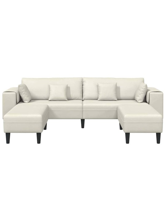 Samta dīvāns ar spilvenu 3 pcs krēmkrāsa 208 cm samts