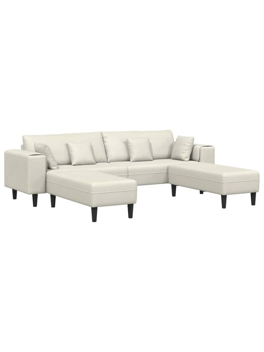 Samta dīvāns ar spilvenu 3 pcs krēmkrāsa 208 cm samts