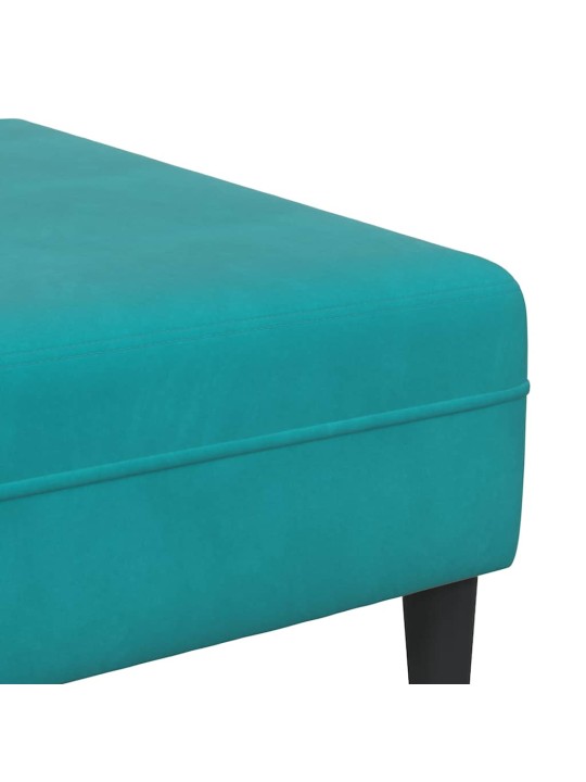 Samta dīvāns ar spilvenu 3 pcs tirkīzzila 208 cm samts