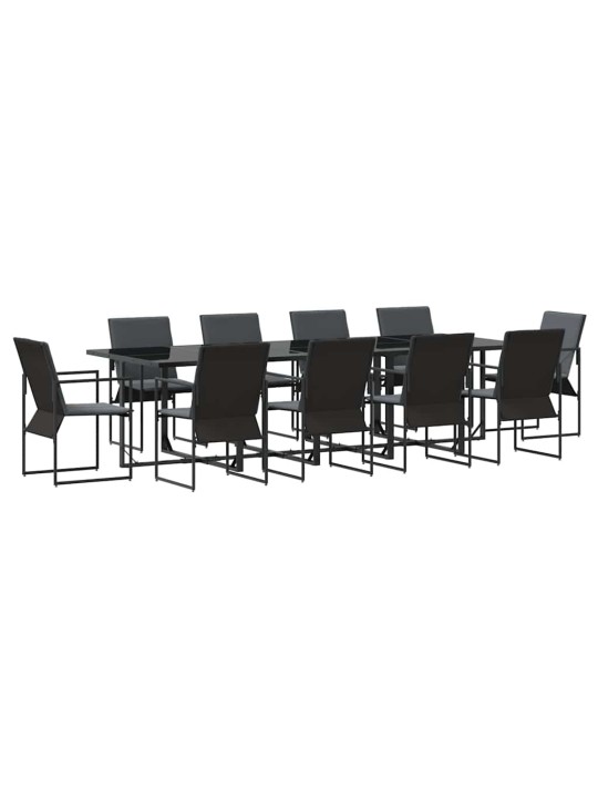 Dārza ēdamgalds 11 pcs melna tērauds