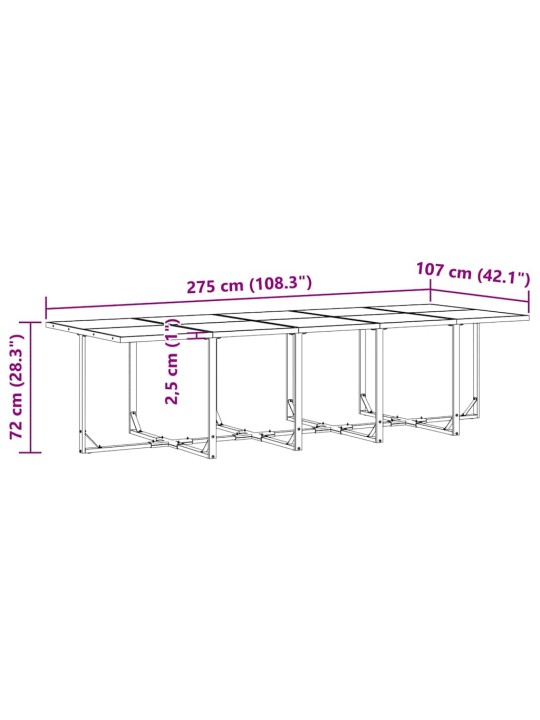 Dārza ēdamgalds 15 pcs melna tērauds
