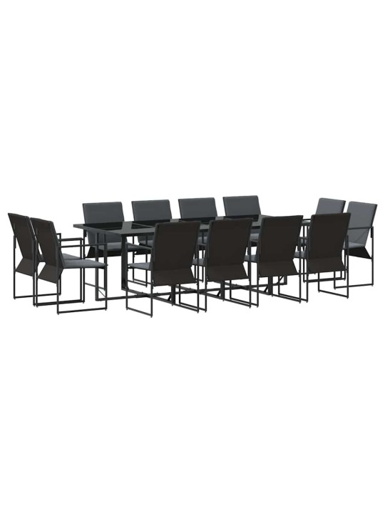 Dārza ēdamgalds 13 pcs melna tērauds