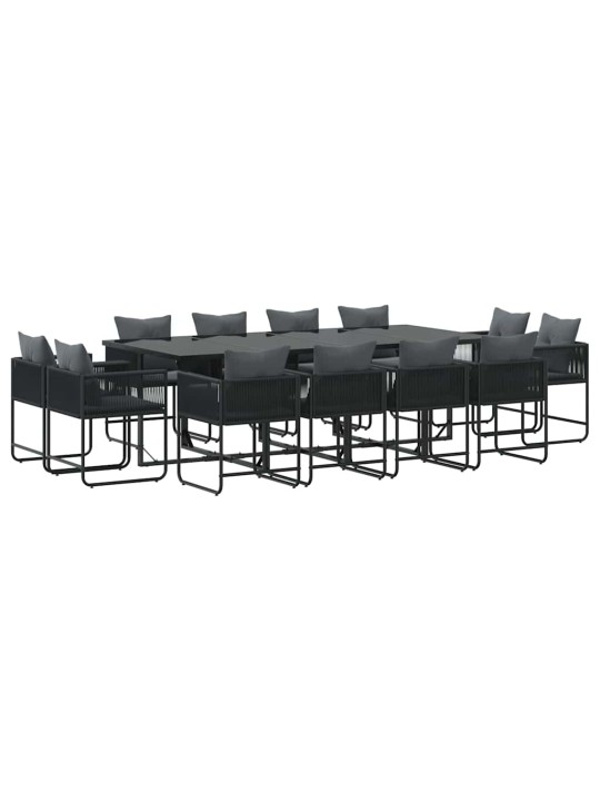 Dārza ēdamgalds 13 pcs melna tērauds