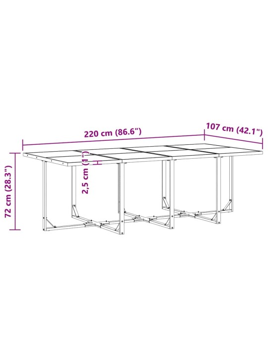 Dārza ēdamgalds 13 pcs melna tērauds