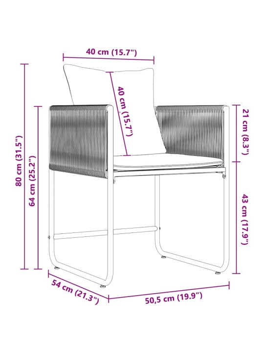 Dārza ēdamgalds 13 pcs melna tērauds