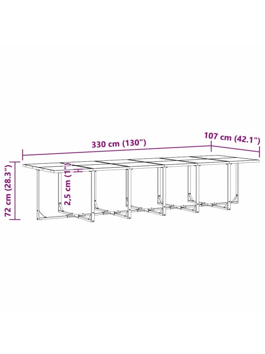 Dārza ēdamgalds 17 pcs melna tērauds