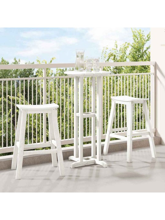 Dārza bāra komplekts 3 pcs balts hdpe