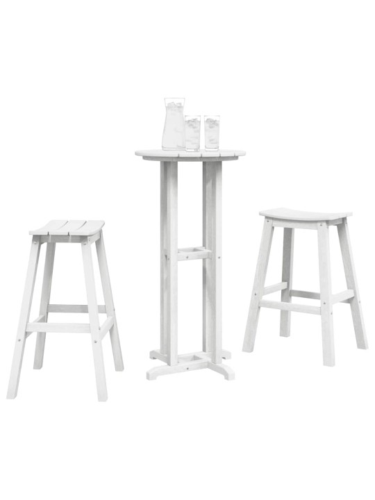 Dārza bāra komplekts 3 pcs balts hdpe