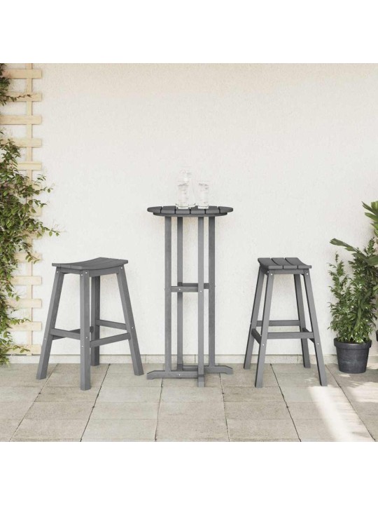 Dārza bāra komplekts 3 pcs gaiši pelēka hdpe