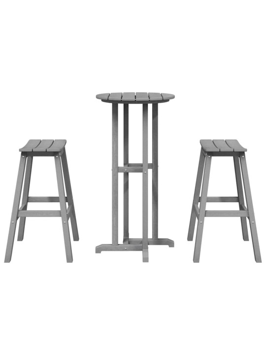 Dārza bāra komplekts 3 pcs gaiši pelēka hdpe