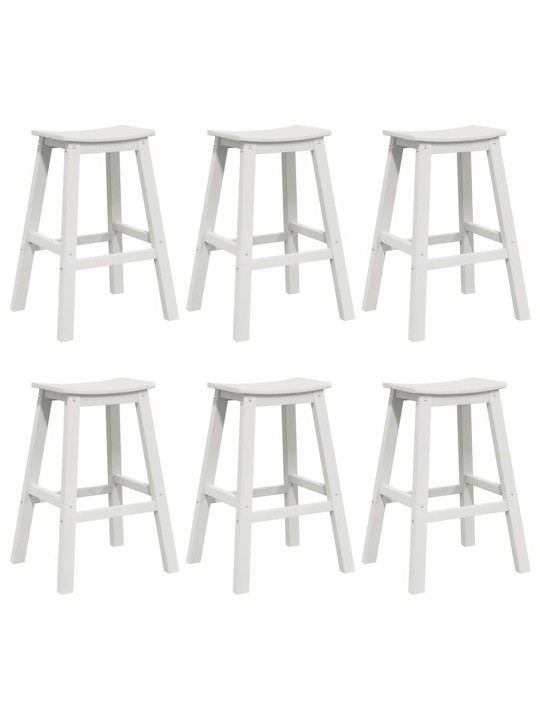 Dārza bāra komplekts 6 pcs balts hdpe