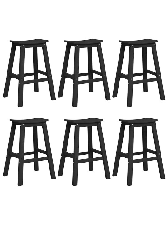 Dārza bāra komplekts 6 pcs melna hdpe