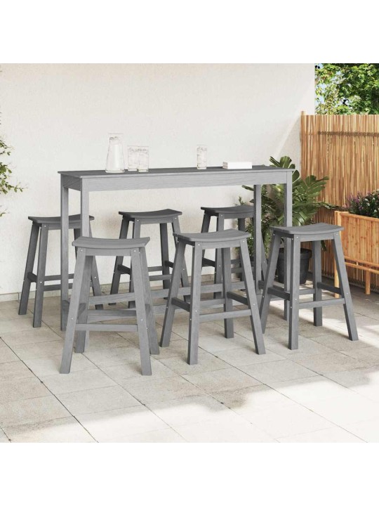 Dārza bāra komplekts 6 pcs gaiši pelēka hdpe