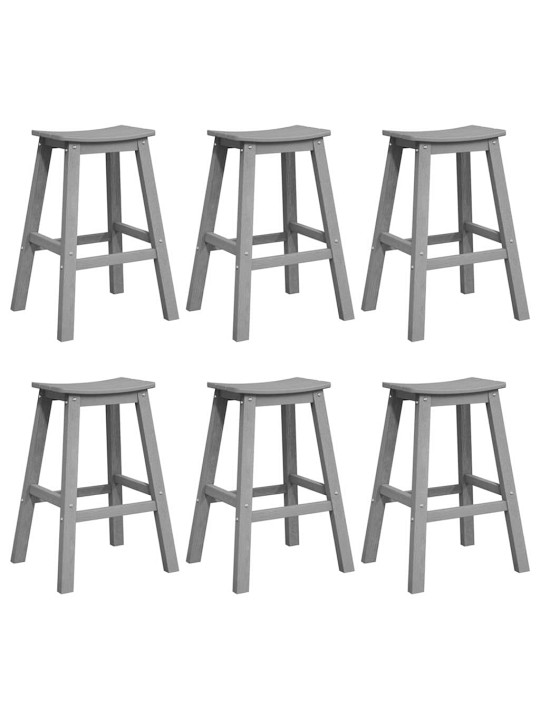 Dārza bāra komplekts 6 pcs gaiši pelēka hdpe