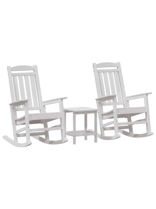 Dārza šūpuļkrēsls 3 pcs balts 38 x 38 x 46cm plastmasa