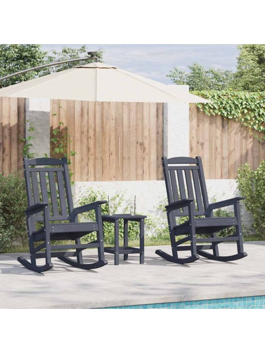 Dārza šūpuļkrēsls 3 pcs tumši zils 38 x 38 x 46cm plastmasa