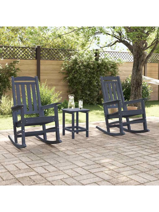 Dārza šūpuļkrēsls 3 pcs tumši zils 38 x 38 x 46cm plastmasa