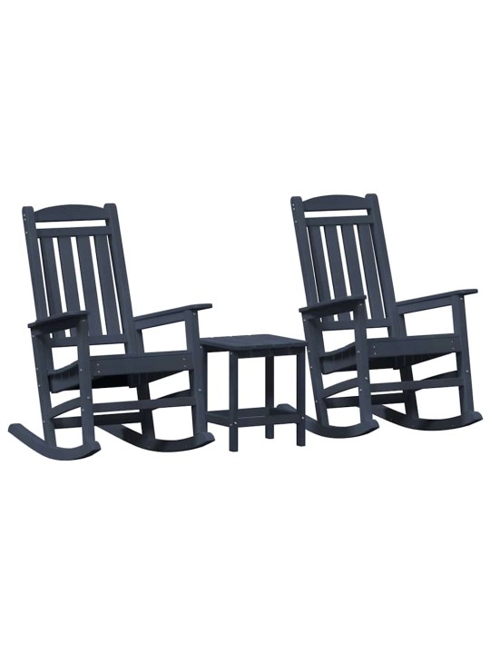 Dārza šūpuļkrēsls 3 pcs tumši zils 38 x 38 x 46cm plastmasa