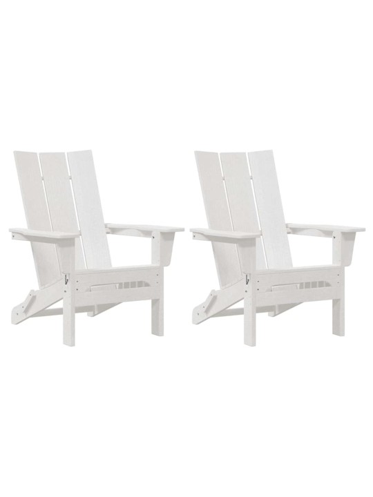 Dārza atpūtas mēbeles 2 pcs balts 74.5 x 80.5 x 90cm plastmasa