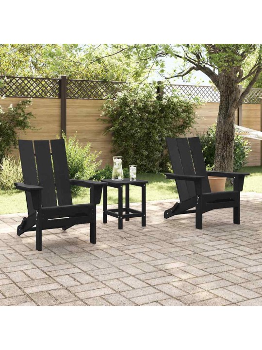 Dārza atpūtas mēbeles 2 pcs melna 74.5 x 80.5 x 90cm plastmasa