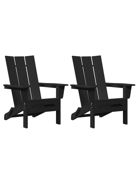 Dārza atpūtas mēbeles 2 pcs melna 74.5 x 80.5 x 90cm plastmasa