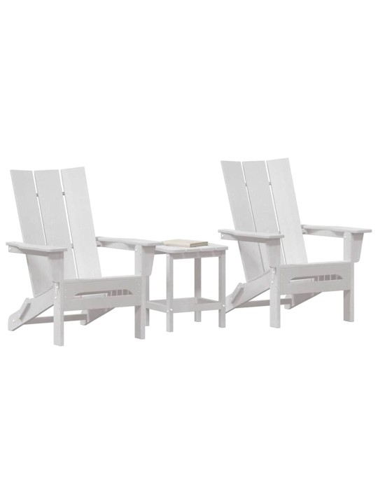 Dārza atpūtas mēbeles 3 pcs balts 38 x 38 x 46cm plastmasa