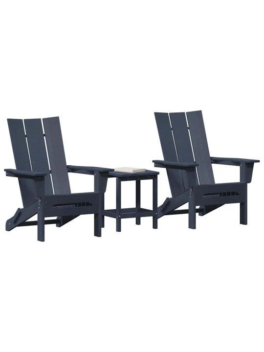 Dārza atpūtas mēbeles 3 pcs tumši zils 38 x 38 x 46cm plastmasa