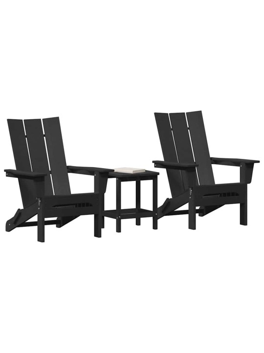 Dārza atpūtas mēbeles 3 pcs melna 38 x 38 x 46cm plastmasa
