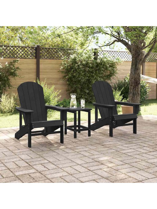 Dārza atpūtas mēbeles 2 pcs melna 74 x 82 x 90cm polietilēns