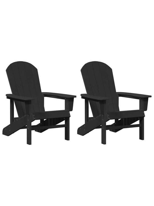 Dārza atpūtas mēbeles 2 pcs melna 74 x 82 x 90cm polietilēns