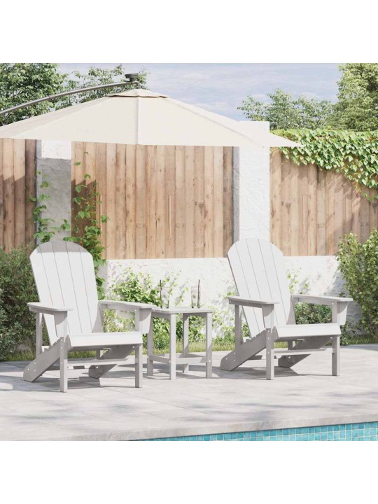 Dārza atpūtas mēbeles 3 pcs balts 38 x 38 x 46cm polietilēns