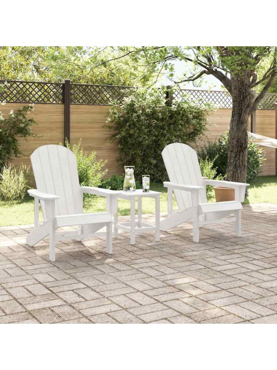 Dārza atpūtas mēbeles 3 pcs balts 38 x 38 x 46cm polietilēns