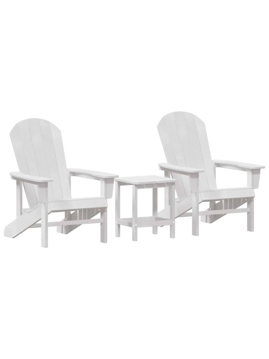 Dārza atpūtas mēbeles 3 pcs balts 38 x 38 x 46cm polietilēns