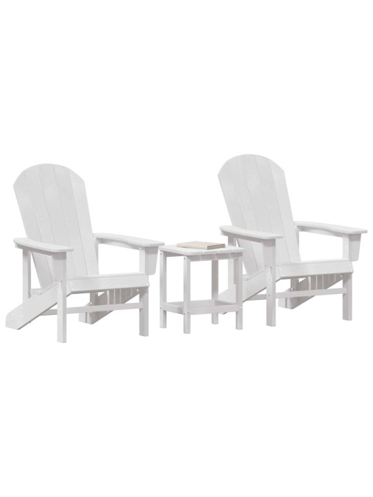 Dārza atpūtas mēbeles 3 pcs balts 38 x 38 x 46cm polietilēns
