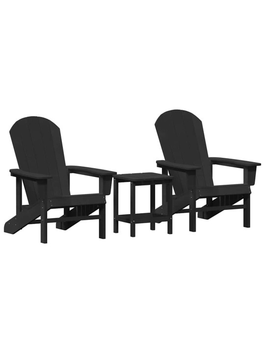 Dārza atpūtas mēbeles 3 pcs melna 38 x 38 x 46cm polietilēns
