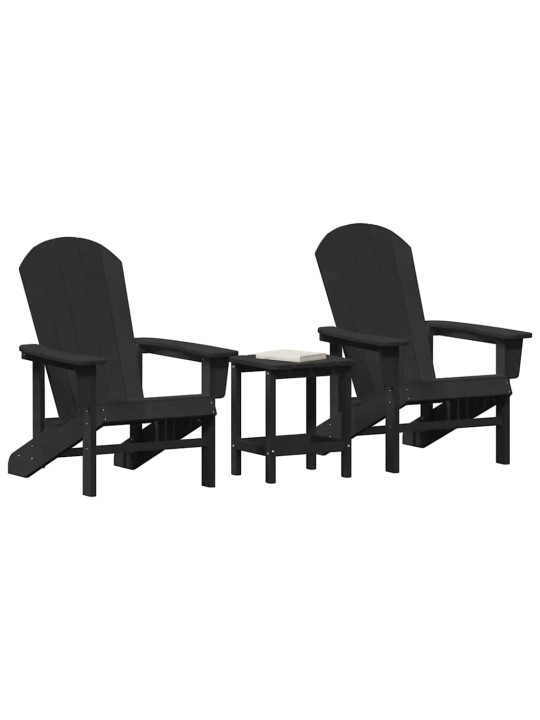 Dārza atpūtas mēbeles 3 pcs melna 38 x 38 x 46cm polietilēns