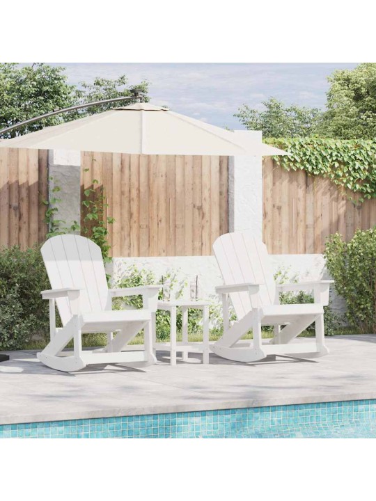 Adirondack šūpuļkrēsli 2 pcs balts hdpe