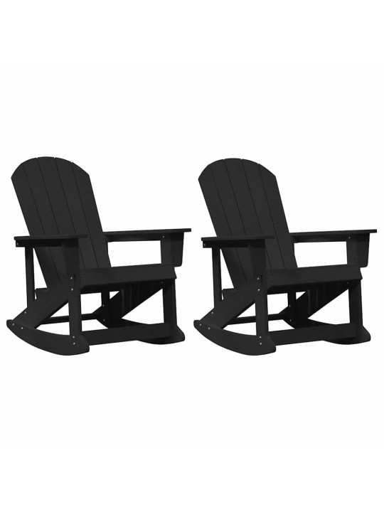 Adirondack šūpuļkrēsli 2 pcs melna hdpe