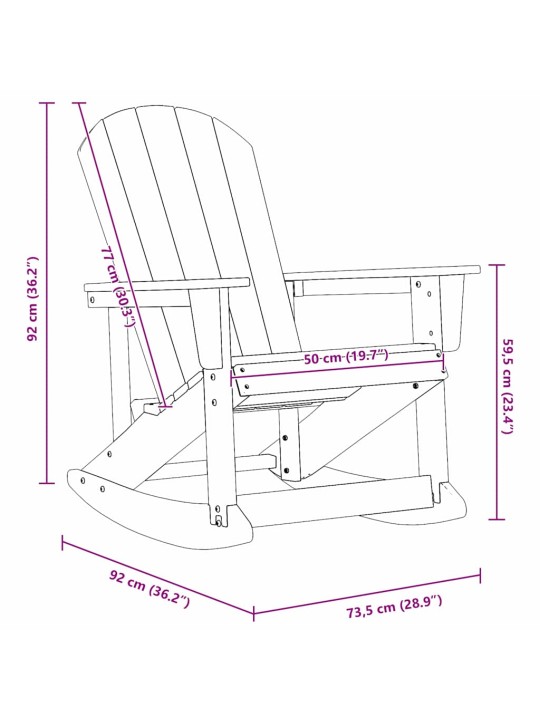 Adirondack šūpuļkrēsli 2 pcs melna hdpe
