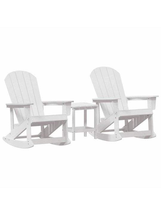 Dārza atpūtas komplekts 3 pcs balts hdpe