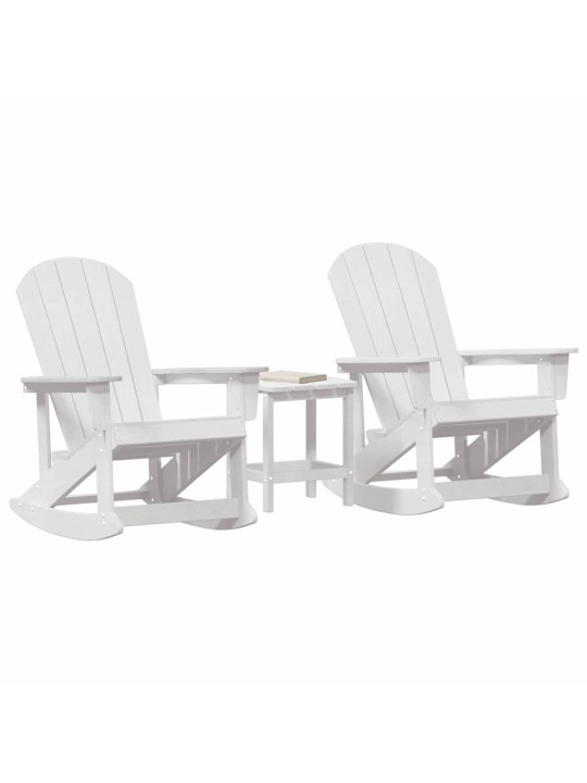 Dārza atpūtas komplekts 3 pcs balts hdpe