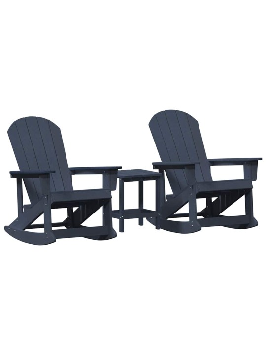 Dārza atpūtas komplekts 3 pcs tumši zila hdpe